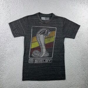 Official Ford Shelby Cobra Graphic T-Shirt S Charcoal Gray Retro Stripe Car Tee